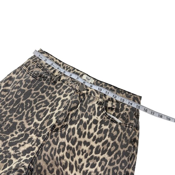 Easel Los Angeles Leopard Print Wide-Leg Cropped Pants SZ S Womens Casual Wear - Picture 4 of 14